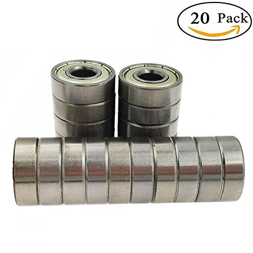 Best Deals! (pack of 20) 608 ZZ Skateboard Bearings, Sackorange 608zz Double Shielded,8x22x7 Miniatu...