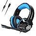 TECKNET USB Gaming Headset, Wired 7.1 Channel Surround Sound USB PC Computer Gaming Headset Over Ear Headphones with Microphone, Volume Control and LED Light
