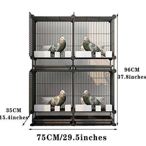 KUANDARM GroÃe Taubenkäfige Für Den Hausgebrauch Kombinierte Vogelhäuschen Aus Eisen Können Gruppiert Und Gepaart Werden, Black 75 * 35 * 96cm – Bild 4