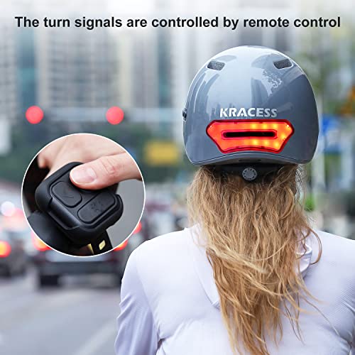 KRACESS Adult Bike Smart Helmet with Driving Recorder and LED Taillight