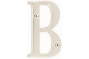 ZHONGWANG HARDWARE ZW Hardware B100 4 Inch Solid Brass Matt Nickel Plated House Letter B