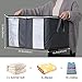 Lifewit Clothes Storage Bag 2 Divided Sections Sturdy Handle Upgrade Fabric for Clothes, Blankets, Comforters, Foldable Closet Organizer Grey, 3 Pack