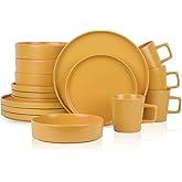 Stone lain Cleo Stoneware Dinnerware Set, 16-Piece Service for 4, Yellow