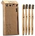 Palea Bamboo | Premium Bamboo Toothbrush with Charcoal Bio-Based Bristles | Pack of 4 Biodegradable Tooth Brush Set