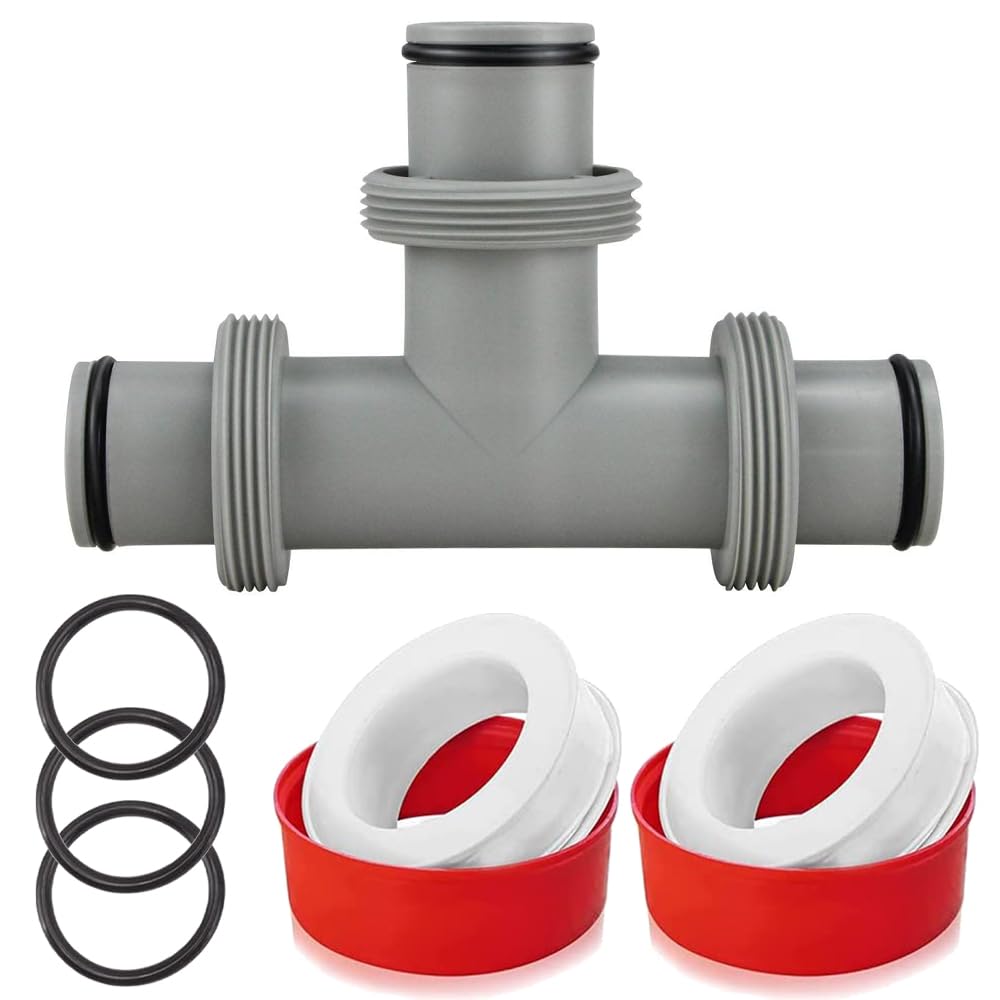 RURIZHONGTIAN Pool T Piece 38 mm, 3-Way Valve Pool 38 mm, T-Piece Hose Connector for Diameter 38 mm Hose, T Piece Pool 38 mm, 38 mm Hose Pool T Piece, Pool Hose Adapter for Intex Bestway Coleman.