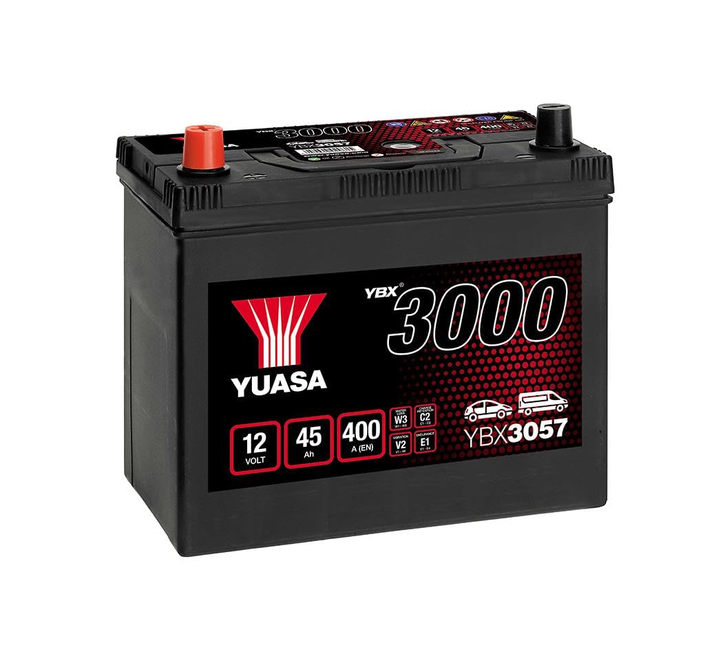 Yuasa YBX3057 12V 45Ah 400CCA Sealed Maintenance Free High Performance Car Battery