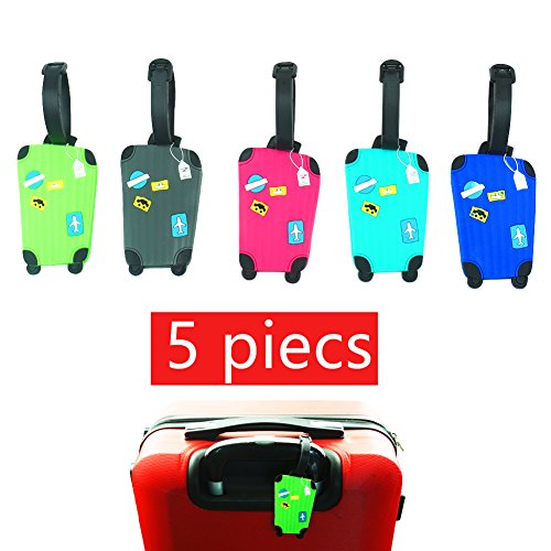 Blummy 5 pcs Luggage Tags ID Tags for Travel Identifier and Suitcase Label (Color 12)