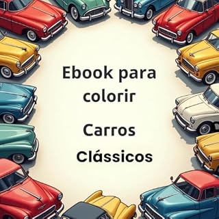 Livro E-book para colorir Carros Clássicos