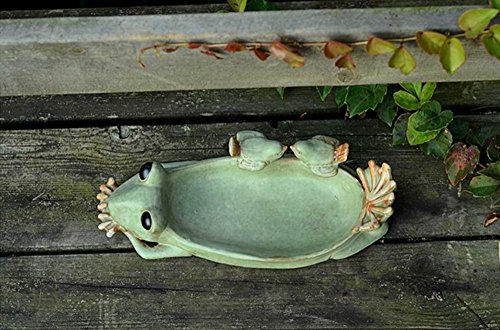 zoele Ceramic Frog Bird Feeder Succulent Planters Flower Pots Containers Ashtray Jewelry Organizer Key Storage Box/Soap Dish Soap Box -Home Outdoor Decoration