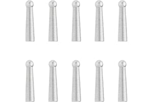 SUPERFINDINGS 10Pcs Silver ConesBolo Tie End Caps Platinum Smooth 25.5mm Bolo Tie Tips Replacement End caps Long Alloy Cord Ends for DIY Crafts Clothes Decoring Inner Diameter 4.5mm