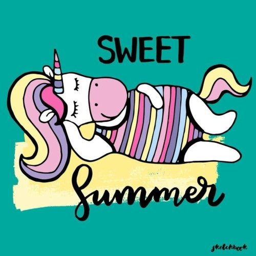 Sweet Summer Sketchbook Cute Funny Unicorn Kawaii