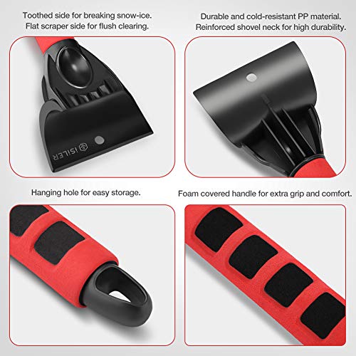 ISILER Ice Scraper Mitt, Car Windshield Snow Scraper Mitten with Durable Handle, Waterproof Snow Remover Glove with Warm Thick Soft Fleece - Thumbnail 3