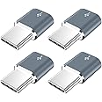 JXMOX USB Type C Adapter, (4-Pack) Micro USB Female to USB C Male Convert Connector Fast Charging Compatible with Samsung Galaxy S10 S9 S8 Plus,Note 9 8,Pixel 2 3 XL,LG V40 V20 G5,Moto Z2 Z3(Grey)