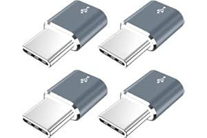 JXMOX USB Type C Adapter, (4-Pack) Micro USB Female to USB C Male Convert Connector Fast Charging Compatible with Samsung Galaxy S10 S9 S8 Plus,Note 9 8,Pixel 2 3 XL,LG V40 V20 G5,Moto Z2 Z3(Grey)