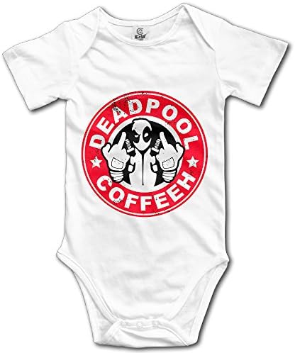 ANVY Baby's Deadpool Coffee Bodysuit With No Pocket White Size6 M