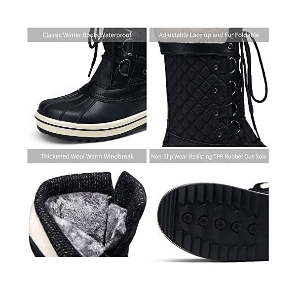 Vepose Women's 966 Snow Boots for Women Waterproof Pretty Boots and Shoes