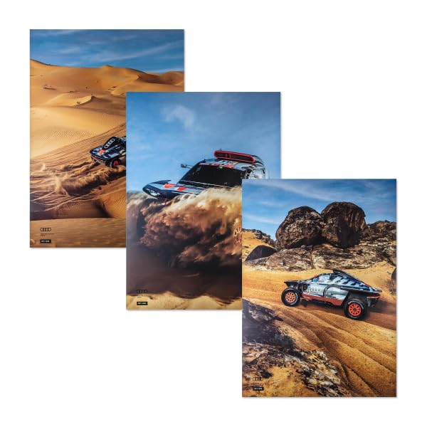 Audi 3292300200 Poster Set (3-Piece) RS Q e-tron Rally Dakar Motorsport
