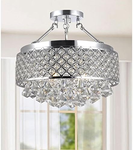Crystal Chandelier - Candice 4 Light Semi Flush Mount