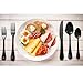 Black Silverware Set with Serving Pieces - Deedro 48-Piece Stainless Steel flatware Cutlery Utensil Set for Dessert & Dinner, Mirror Polished Knives Forks Spoons Set Service for 8