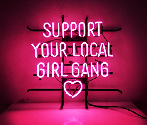New Custom Neon Sign Pink Room Decor  Support Your Local Girl Bang  for Bedroom Bar Beer Pub Home Hotel Beach Bar Garage Cocktail Recreational Game Room 18" x 16"