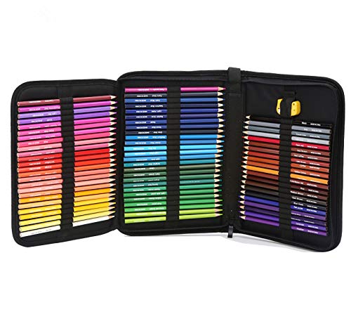 ARZASGO 72 Colored Pencils Set, Artist Coloring Pencils for Adult Coloring Books, Artist Sketch, Premier Drawing Pencils with Folding Canvas Pencil Bag and Pencil Sharpener