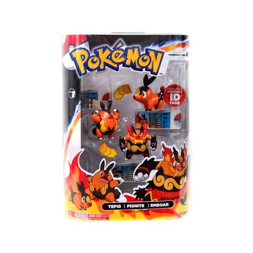 Pokemon tomy basic figure evolution 3-pack tepig, pigni…