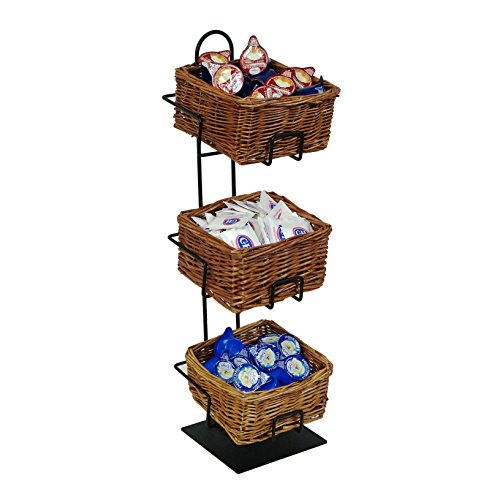 Mobile Merchandisers CRST1306-3B-MB 3-Tier 3 Rectangular Willow Basket Counter Display Rack - Thumbnail 5