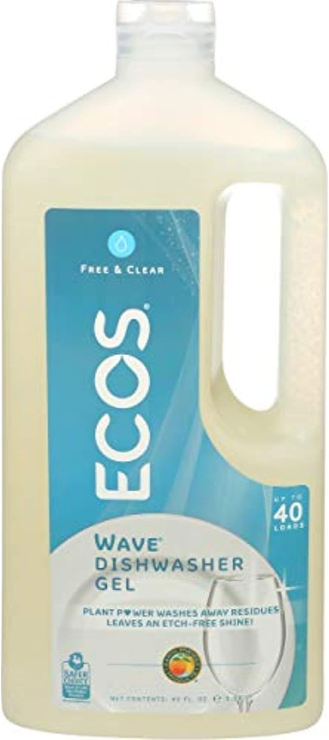 Earth Friendly Products Wave 2X Ultra High Efficiency Free & Clear Auto Dishwasher Gel Free & Clear 40.0fl oz- pack of 2