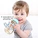 Mombella Hugging Monkey Teether Toy | Perfect for Sore Gums | Attaches to Bottles and Cups | Easy Grasp | BPA, Phthalate, PVC, Latex Free | Microwave, Sterilizer and Freezer Safe | 3M+,Light Blue