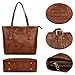 ZMSnow Vegan Leather Tote Designer Handbags for Women Girls (Brown)