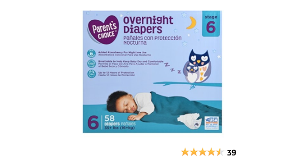 parents choice overnight diapers size 6