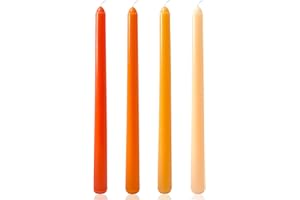 YIFLYER 10 Inch Gradient-Orange Taper Candles for Summer Parties, 4 Pack Unscented Candlesticks for Dinner Birthday Seasonal Celebration and Home Decoration