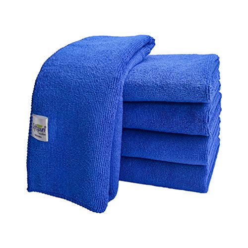 SOFTSPUN Microfiber Cloth – 5 pcs – 40×40 cms – 340 GSM Blue – Thick Lint & Streak-Free Multipurpose Cloths – Automotive Microfibre Towels for Car Bike Cleaning Polishing Washing & Detailing