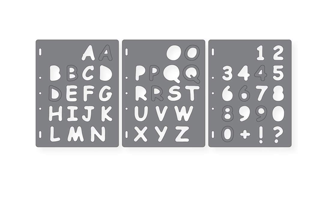 Fiskars Shape TemPlate Letters #3 Uppercase & Numbers (x3), Template for creating letters and numbers, 1003833