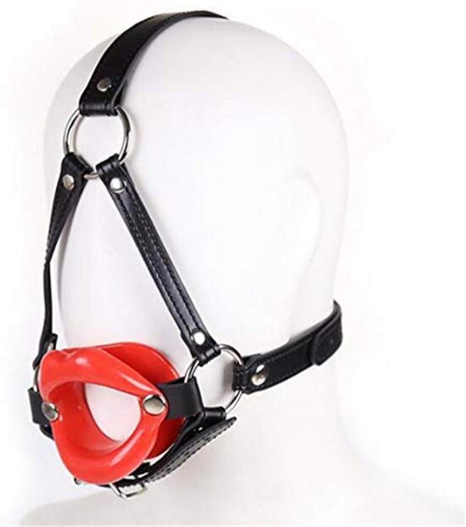Leather Mouth Ball Beautiful Red Lips Stage Props Open Mouth Roleplay for Women and Men