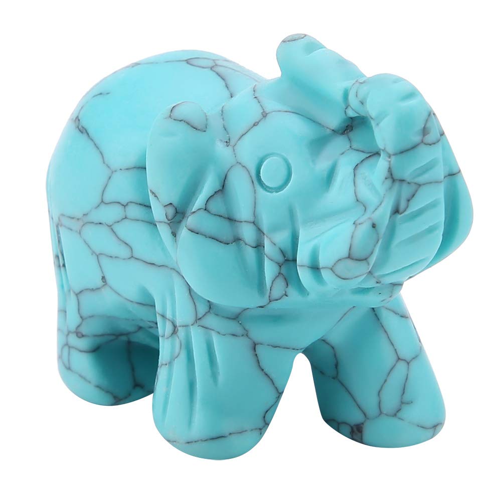 FTVOGUE Natural Stone Elephant Figurine, Collectibles Figurines Jade Carved Lucky Elephant Artware Home Decoration Furnishing Article 1.5inch (02)