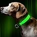 BSeen LED Dog Collar, USB Rechargeable Light Up Safety Pet Collar with 3 Glowing Modes & 3 Reflective Strings, Adjustable Soft Nylon Webbing, Great for Small Medium Large Dogs (Medium, Neon Green)