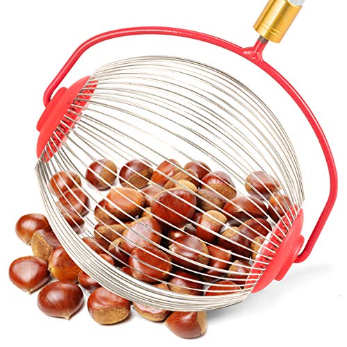 GYMAX Medium Nut Gatherer, Adjustable Lightweight Rolling Nut Wizard