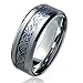 6MM & 8MM Blue Celtic Dragon Men's / Women's Tungsten Carbide Ring Wedding Band