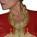 Moroccan Caftan Hand Made Breathable Cotton with Gold Hand Embroidery Long Red