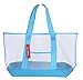 WODISON Oversized Summer Beach Mesh Tote Bag Portable Toy Organizer Quick-Dry Blue