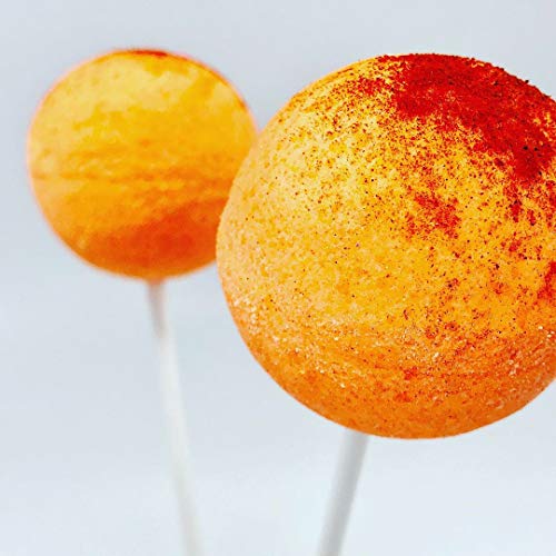 Mango Tajin scented 2 PIECES SET of Handmade lollipop bath bomb medium size 2 inches diameter