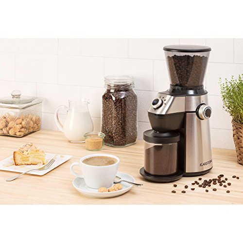 Klarstein Triest - Kaffeemühle, Kegelmahlwerk, 150 Watt, 300 g Bohnenbehälter mit Autoverschluss, planetarisches… – Bild 3