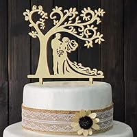 Wedding Cake Toppers Bride and Groom Silhouette Tree Wedding Cake Topper Rustic Wood