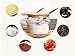 iRSE Glass Condiment Jars with Bamboo Tray and Wood Spoon for Condiment pots, Spice Jars, Sugar Bowls, Tea Storage, Nuts jar, Holding dressings, Dipping, Salad bar Serving, Set of 3