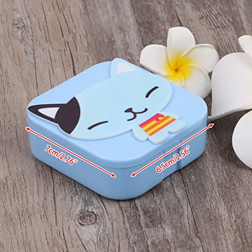 Misright 1Pc Contact Lens Box Plastic Cute Cartoon Case Travel Portable Glasses Eye Care Kits (Random Color) - Thumbnail 7