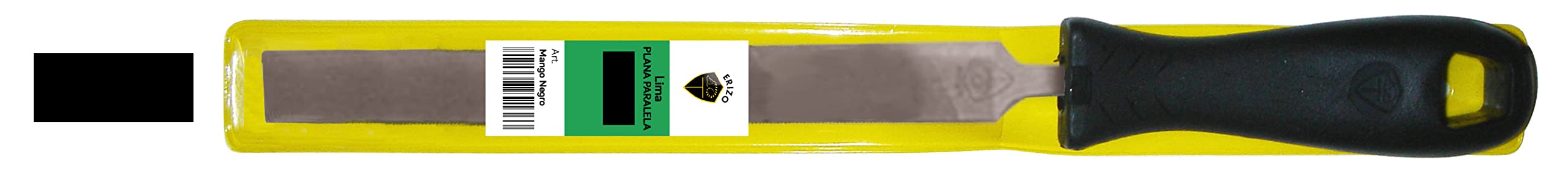 Erizo LFNPPAE10 10" Interfine Parallel Flat Mechanic File with Black Handle and Plastic Sleeve