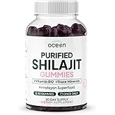 Organics Ocean Shilajit for Men and Women - Natural Supplement with Vitamin B12, Chromium and Selenium for Age-Defying, Energy, Hormone Support and More - 60 Shilajit Gummies