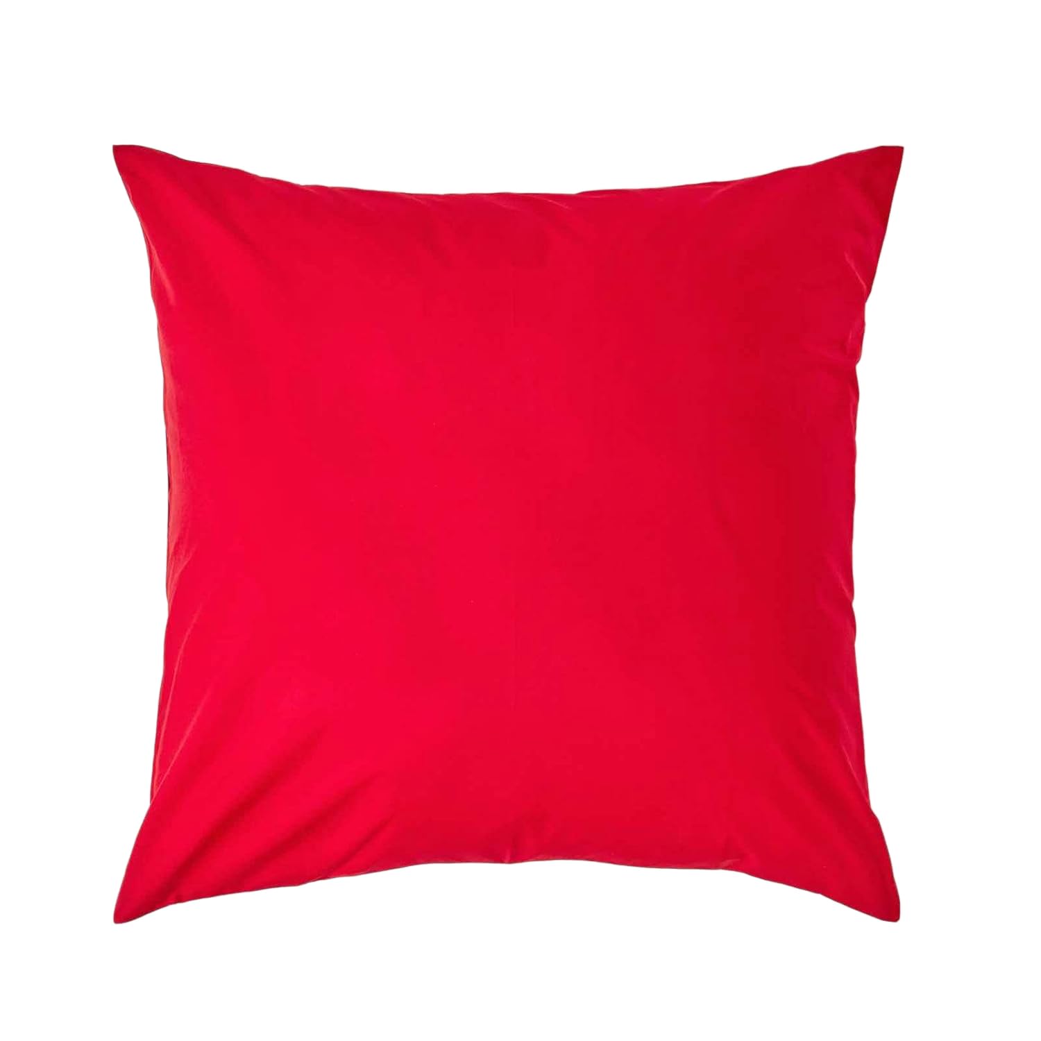 HOMESCAPES Red Pure Egyptian Cotton Euro Size Pillowcase 80 x 80 cm 200 TC 400 Thread Count Percale Equivalent Large Square Pillow Case with Zip