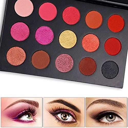 Glamierre Gold Sunset Cream Eyeshadow Palette - 15 Matte & Shimmer Cream Shadows – Outrageously Pigmented Sunset Inspired Colors with Fiery Colors - Professional High Pigment Eyeshadows Makeup